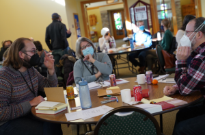 People sitting around a table